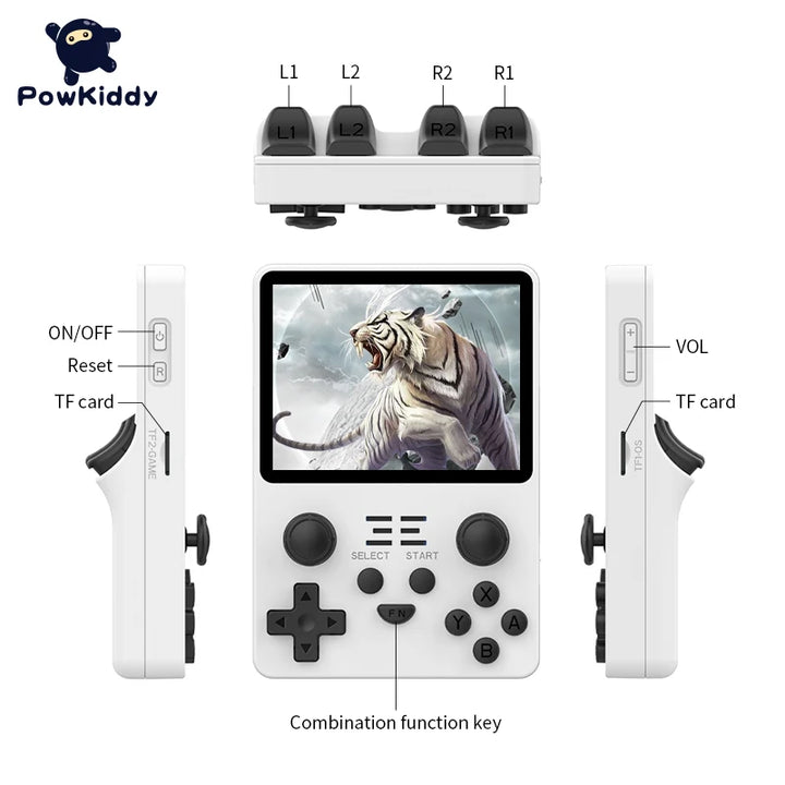 POWKIDDY New RGB20S Handheld Game Console Retro Open Source System RK3326 3.5-Inch 4:3 IPS Screen Children's Gifts