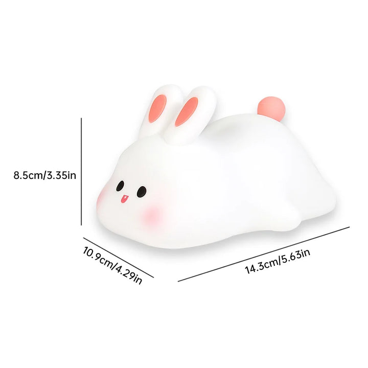 Rabbit Silicone Night Lamp Touch Sensor Rabbit Night Light Timer USB Rechargeable.