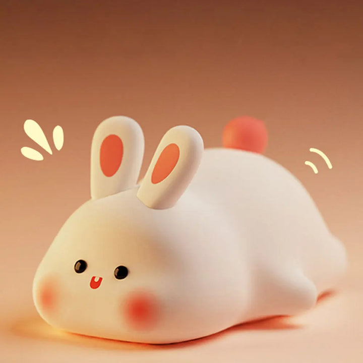 Rabbit Silicone Night Lamp Touch Sensor Rabbit Night Light Timer USB Rechargeable.