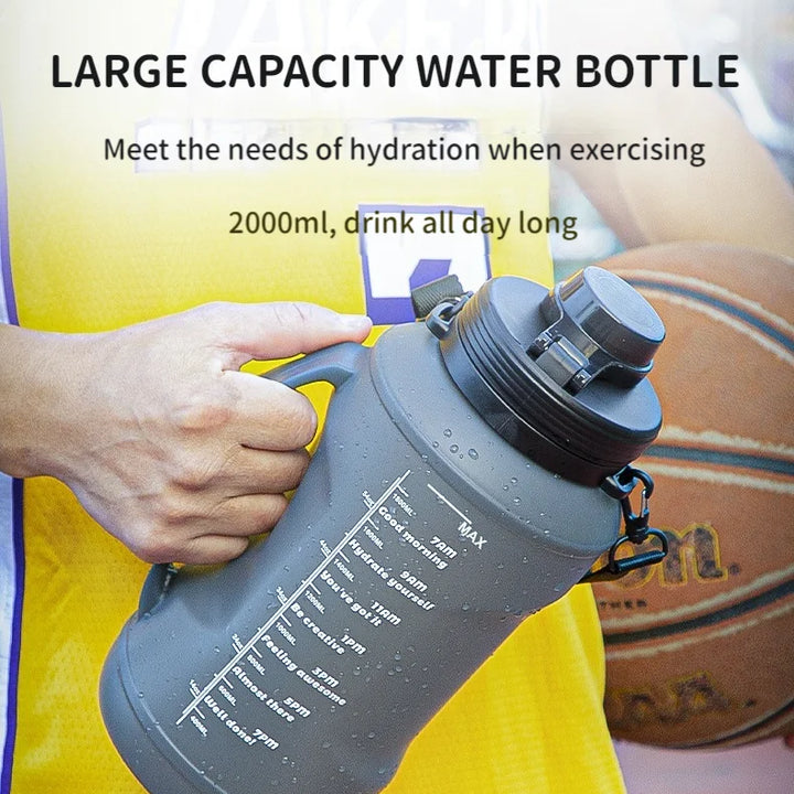 Collapsible Water Bottles, 2L/64OZ with Straw, Leak-Proof for Outdoor Sports and Travel