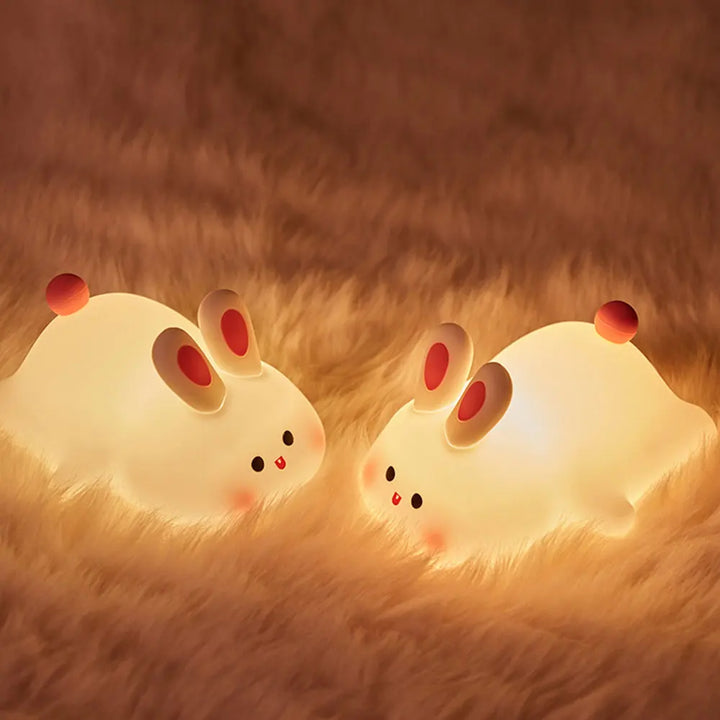 Rabbit Silicone Night Lamp Touch Sensor Rabbit Night Light Timer USB Rechargeable.