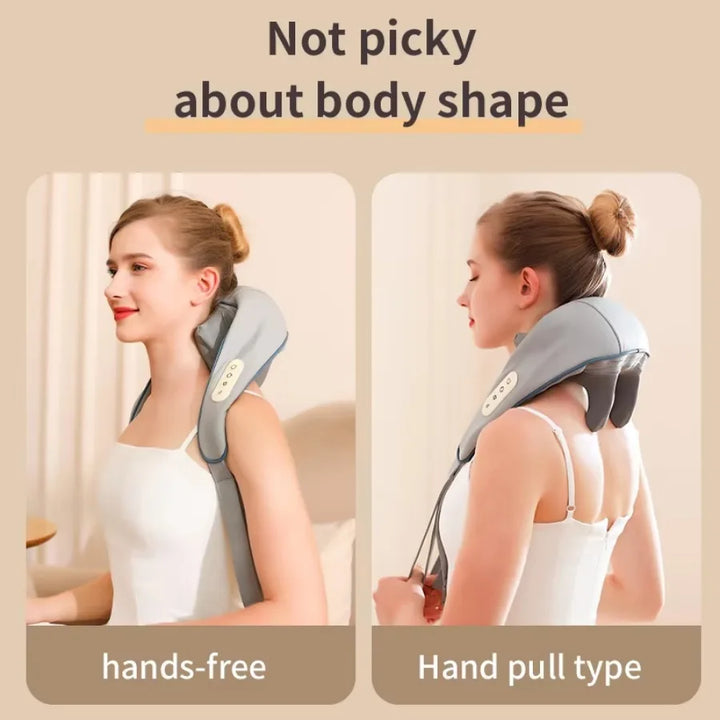 Wireless Neck And Shoulder Kneading Massage Pillow Electric Neck And Back Massager Cervical Back Body Relaxing Massage Shawl