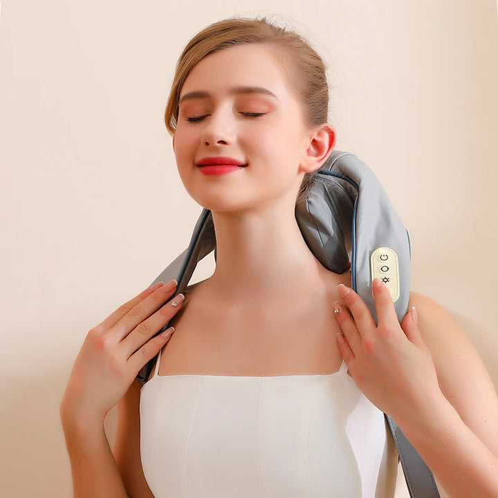 Wireless Neck And Shoulder Kneading Massage Pillow Electric Neck And Back Massager Cervical Back Body Relaxing Massage Shawl