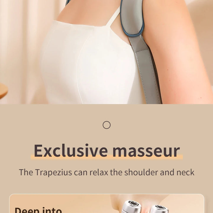 Wireless Neck And Shoulder Kneading Massage Pillow Electric Neck And Back Massager Cervical Back Body Relaxing Massage Shawl