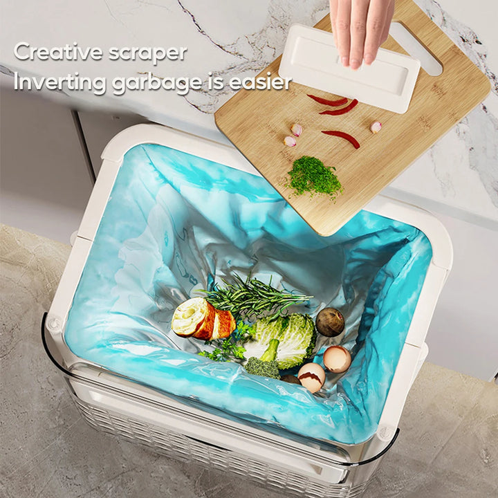 10L Hanging Kitchen Trash Bin for Cabinet Under Sink Wall Mounted Folding Waste Bin Food Bin