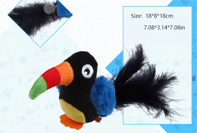 Interactive Cat Toys Flying Bird Cat Toy Flapping Wings Sparrow Catnip Toys Vivid Chirpi]ng Simulation Bird Interactive Cat Toy